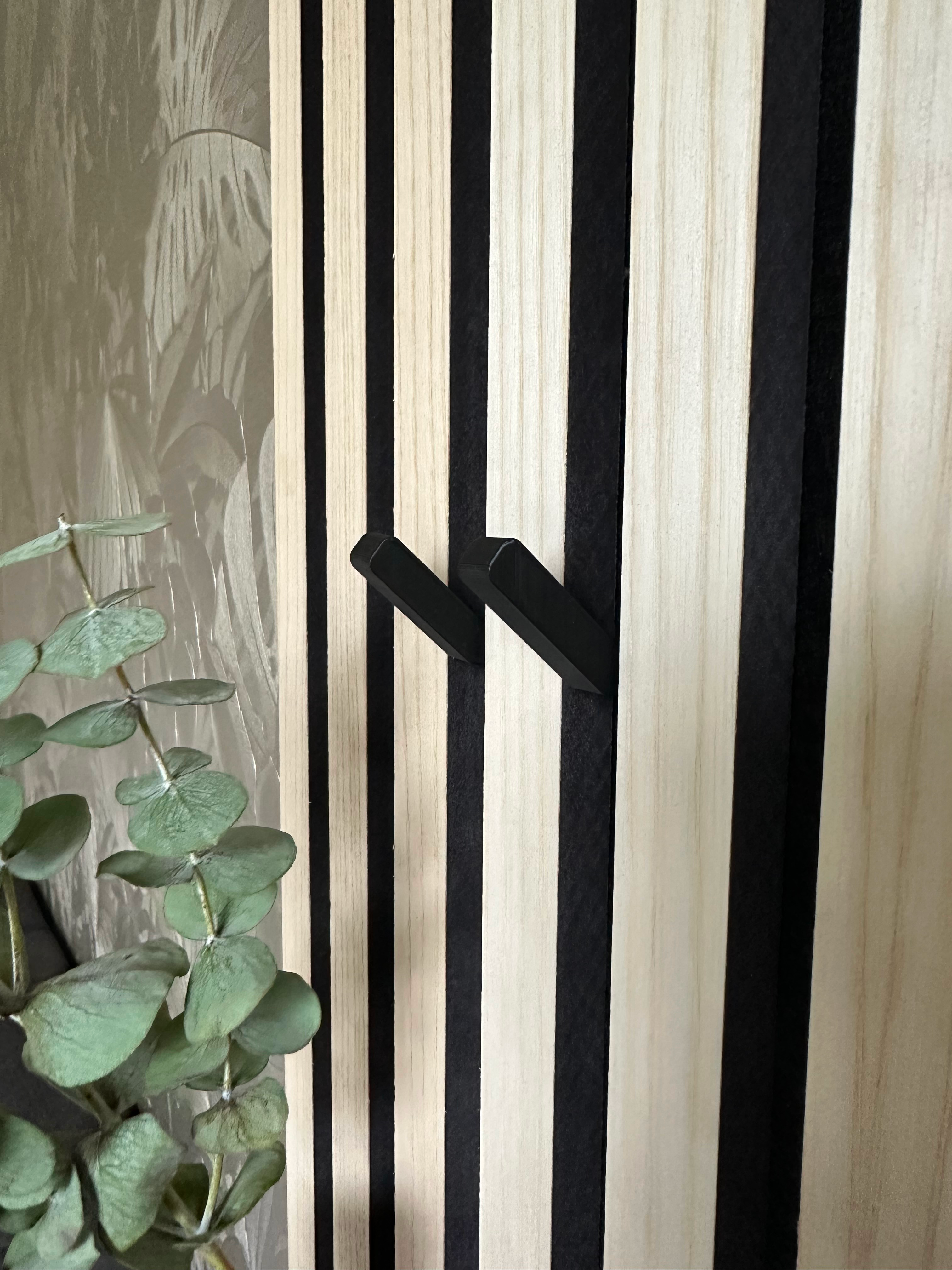 Twister Haken für leichte Gegenstände, perfekt für den Flur, Wohnzimmer und Schlafzimmer um deine Akustikpaneele aufzuwerten. Aufbewahrung von Schlüssel oder Autoschlüssel. Schlüsselbrett, Schlüsselhaken, ohne bohren, leicht, schnell, schlicht