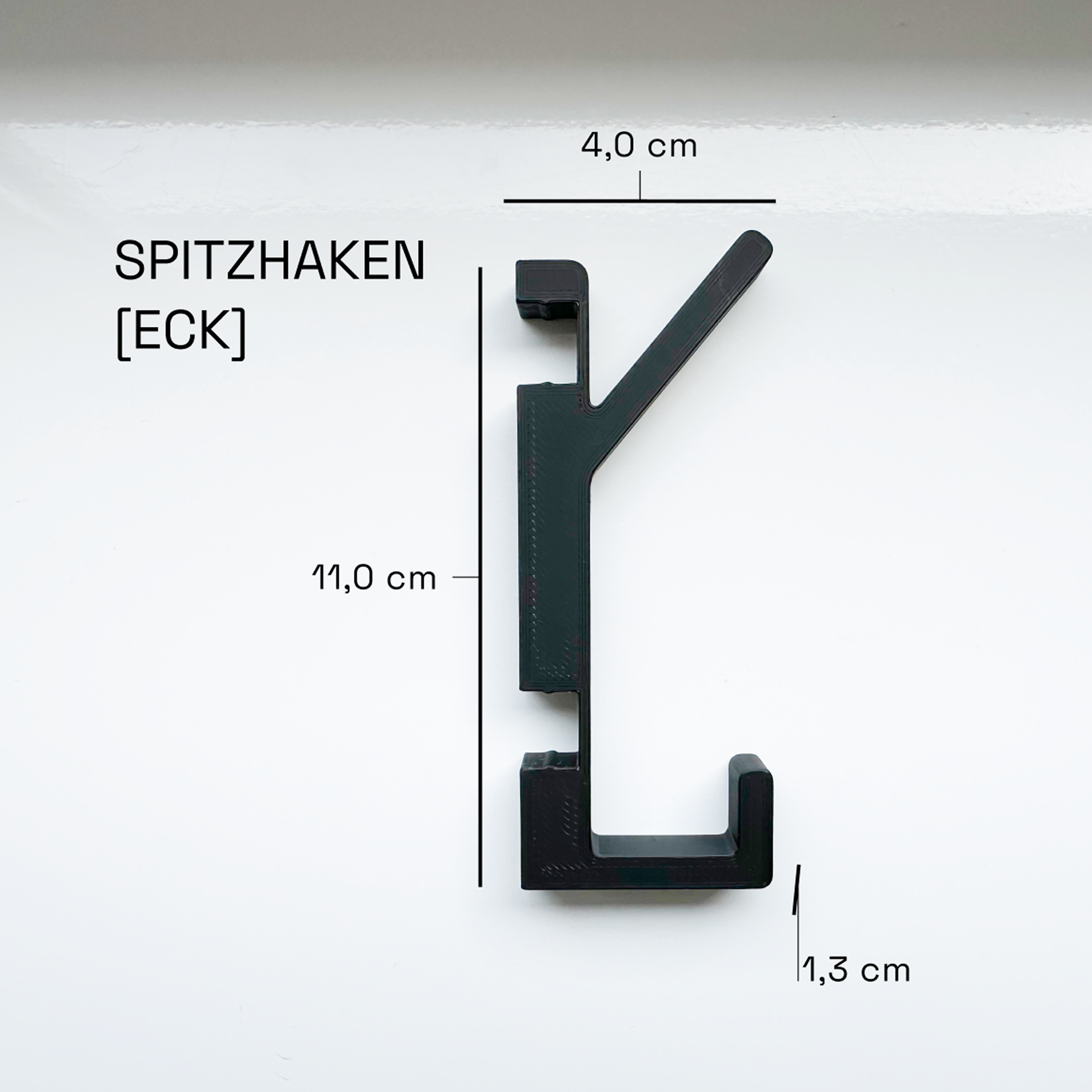 Maße für den Spitzhaken