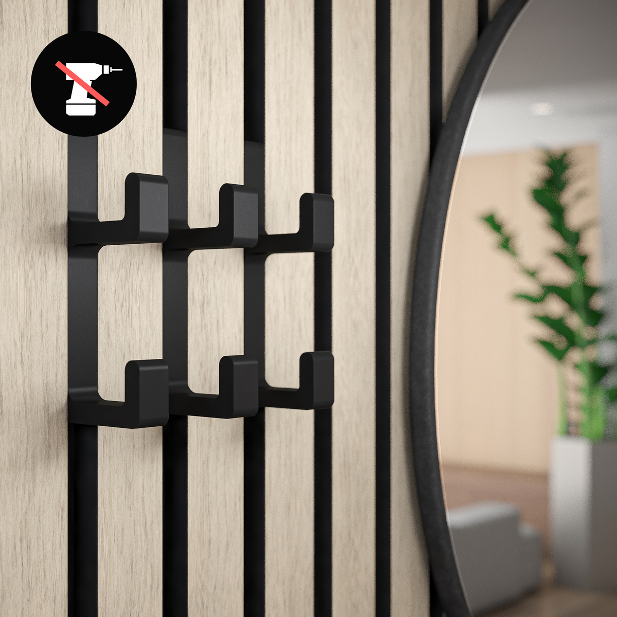 Click System coat hooks for acoustic panels [ECK] - No drilling required