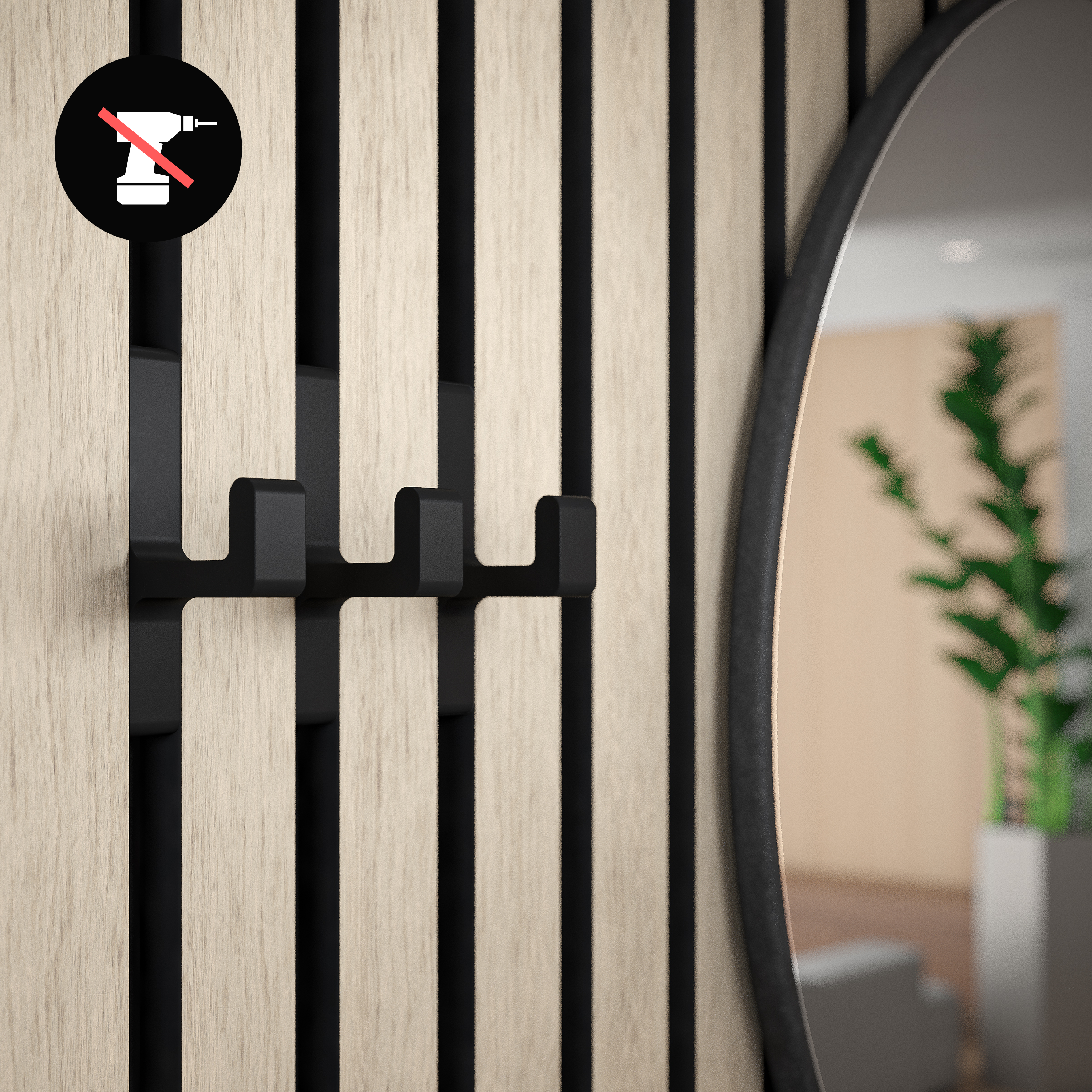 Click System coat hooks for acoustic panels [ECK] - No drilling required