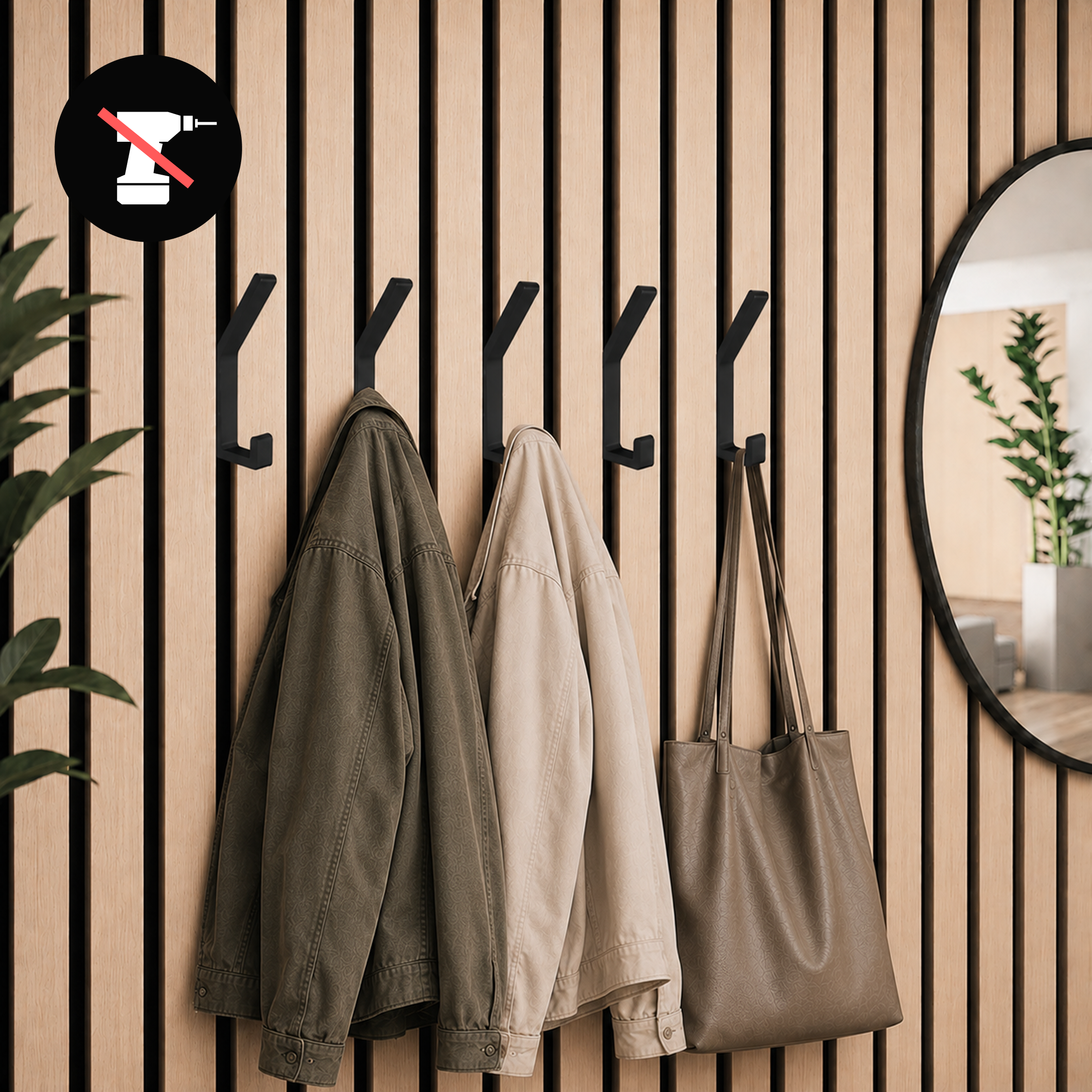 Click System coat hooks for acoustic panels [ECK] - No drilling required