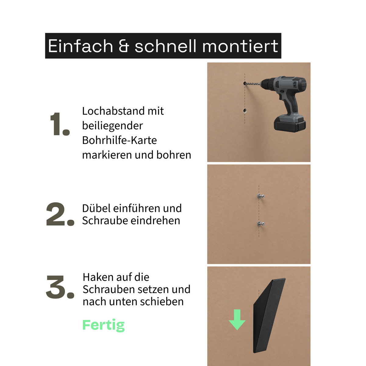 Garderobenhaken | Schwarz | [KODIS]